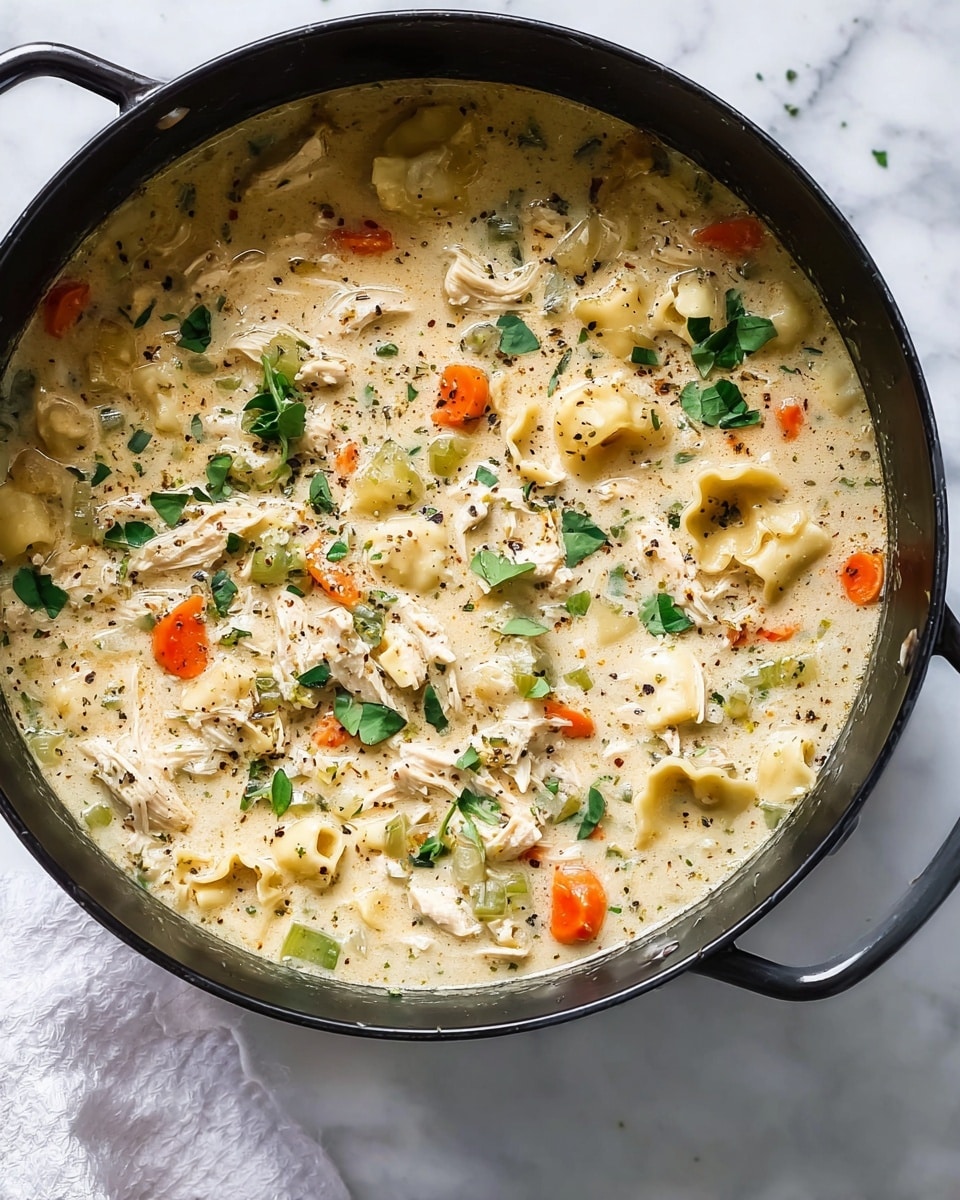 Quick Creamy Chicken Tortellini Soup: Stovetop & Slow Cooker